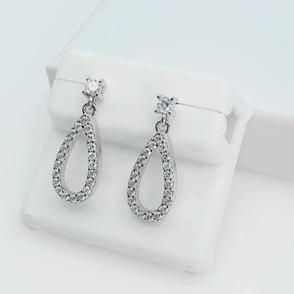 "925 Sterling Silver Cubic Zirconia Earrings, U19254846 - Picture 9 of 10